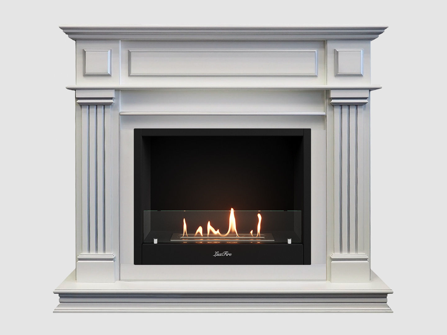 Каминный портал МДФ "Амелия 1200" с биокамином Lux Fire "Фаер Бокс 1 - 30" (белый) Каминный портал МДФ "Амелия 1200" с биокамином Lux Fire "Фаер Бокс 1 - 30" (белый) по цене 74 400 руб.