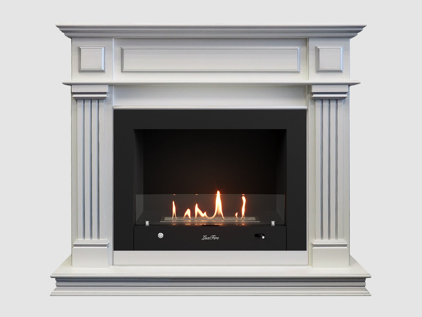 Каминный портал МДФ "Амелия 1050" с биокамином Lux Fire "Фаер Бокс 4 - 25.5" (белый) Каминный портал МДФ "Амелия 1050" с биокамином Lux Fire "Фаер Бокс 4 - 25.5" (белый) по цене 112 900 руб.