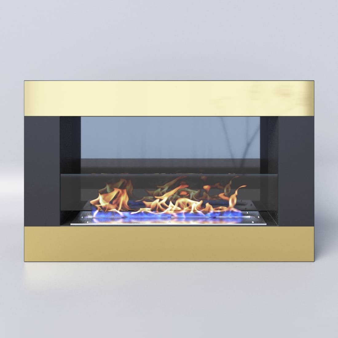 Биокамин "Русский огонь" Голд 800N настенный (высота 500мм.) с защитным и декоративным стеклом по цене 32 528 руб.