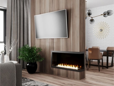 Биокамин "Русский огонь" Честер 1000 угловой правый с защитным стеклом по цене 36 850 руб.