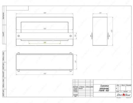 Биокамин напольный SteelHeat FRAME ONE 900 по цене 44 100 руб.