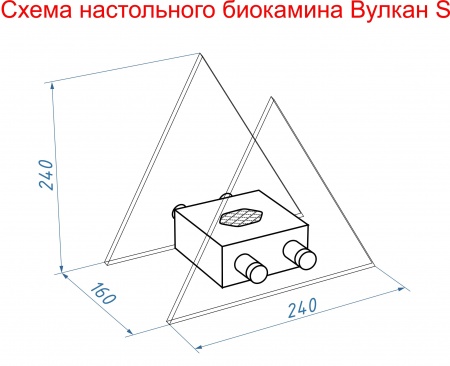 Настольный биокамин Lux Fire "Вулкан" S Красный по цене 15 400 руб.