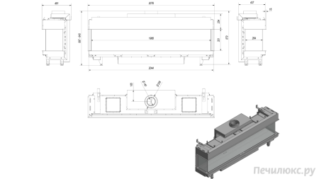 Газовая топка Kratki LEO/LP/200/LPG (баллонный газ)