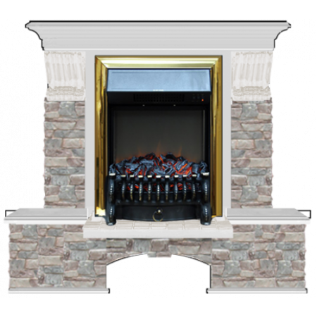 Бостон К Грот цветной (беленый дуб)+Fobos Brass