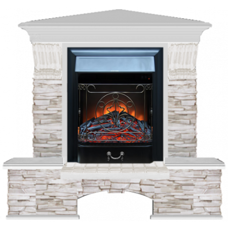 Бостон К Мисхор угловой (беленый дуб)+Majestic Black